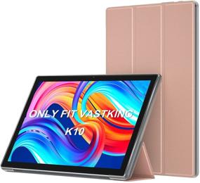 img 4 attached to 📱 Frosted Translucent Back Tablet Case for Vastking Kingpad K10 - 10.1 inch, Gold - Automatically Wake