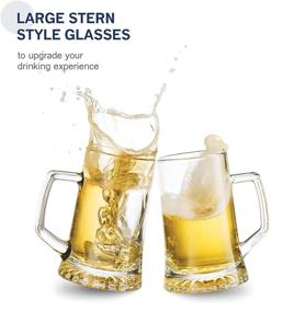 img 1 attached to Bormioli Rocco 4-Pack Solid Heavy Large Beer Glasses with Handle - 17.1/4 Ounce Glass Steins: Traditional Beer Mug Set for Coffee, Tea, and Everyday Cocktails