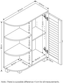 img 3 attached to Furinno Indo Storage Shelf Louver Door Cabinet, White: Stylish and Practical Storage Solution for Any Space