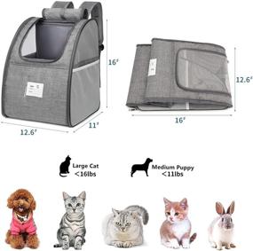 img 1 attached to 🐾 Small Dog and Cat Backpack Carrier with Extra Breathability, Safety Straps, Spacious Side Pockets, Collapsible Design, Ideal for Travel, Hiking, and Outdoor Adventures