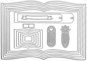 img 4 attached to 📚 Metal Book Cutting Dies Set for Card Scrapbooking and DIY Crafts - Embossing Stencils, Templates, and Mould for Paper Cards, Albums, and Decorations