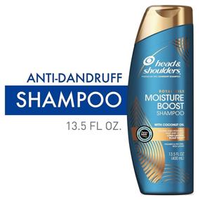 img 2 attached to Шампунь против перхоти "Head and Shoulders Moisture Renewal" с кокосовым маслом для естественных и кудрявых волос 🥥 - уход за кожей головы, коллекция Royal Oils, 13.5 унций