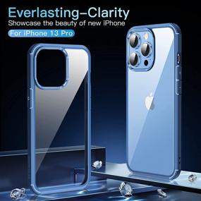 img 3 attached to CASEKOO Crystal Clear iPhone 13 Pro Case: Not Yellowing, Military Grade Drop Protection, Shockproof Phone Cover 2021, Blue