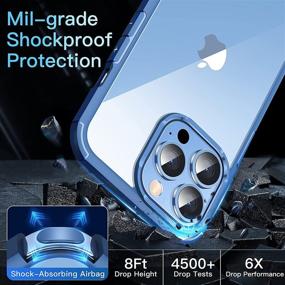 img 2 attached to CASEKOO Crystal Clear iPhone 13 Pro Case: Not Yellowing, Military Grade Drop Protection, Shockproof Phone Cover 2021, Blue