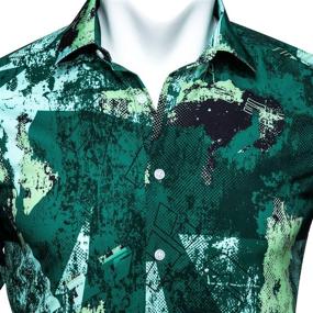 img 3 attached to 🌸 Barry Wang Men's Novelty Button Flower Shirts - Clothing for Stylish Shirts