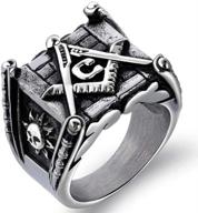 🌛 exquisite stainless steel sun moon vintage masonic freemason ring - timeless elegance for freemasons logo