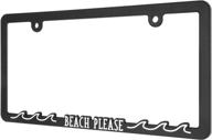🏖️ spiffy beach please license plate frame: vibrant raised lettering, heavy duty polyurethane, made in the usa, fits usa/can vehicles! logo