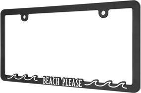 img 4 attached to 🏖️ Spiffy Beach Please License Plate Frame: Vibrant Raised Lettering, Heavy Duty Polyurethane, Made in The USA, Fits USA/CAN Vehicles!