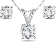 ags certified 1 carat tw diamond pendant and earring matching set in 14k white gold logo