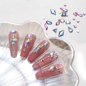 img 1 attached to 💎 Ultimate Nail Art Rhinestones Set: 1640pcs Multi-Shape AB Crystal Gems, Flat Back Glass Jewels for Stunning Nails, Decorations & Fashion Accessories