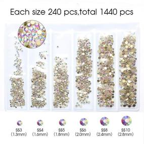 img 2 attached to 💎 Ultimate Nail Art Rhinestones Set: 1640pcs Multi-Shape AB Crystal Gems, Flat Back Glass Jewels for Stunning Nails, Decorations & Fashion Accessories