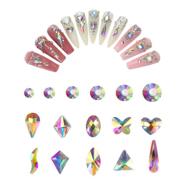 💎 ultimate nail art rhinestones set: 1640pcs multi-shape ab crystal gems, flat back glass jewels for stunning nails, decorations & fashion accessories logo