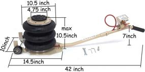 img 3 attached to HTTMT- Vehicle 3 Ton / 6600LBS Triple Bag Air Go Jack - Quick Lift Heavy Duty Pneumatic Jack for Auto and Tire Shops [ET-CAR-FIX002-RED+BK]