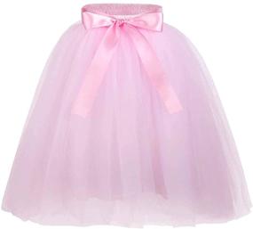 img 4 attached to 💃 5-Layer Fluffy Tulle Skirt Tutu Dancing Dress with Ribbon for Girls by Zcaynger