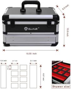 img 1 attached to 🧰 ELIAUK Aluminum Tool Box with Drawer Storage - Portable Carrying Toolbox