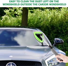 img 2 attached to X XINDELL Windshield Cleaner - Microfiber Car Window Cleaning Tool with Extendable Handle, Washable Reusable Cloth Pad Head - Auto Interior & Exterior Glass Wiper Car Glass Cleaner Kit (Extendable)