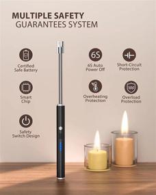 img 2 attached to 🔥 RONXS Lighter: Candle/Camping/Grill/USB Lighter with Plasma Arc, LED Battery Display & Safety Switch - Longer Flexible Neck for Candle Cooking, BBQs, Fireworks