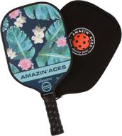 🥒 amazin' aces signature pickleball paddle: usapa approved, graphite face & polymer core, premium grip - green логотип