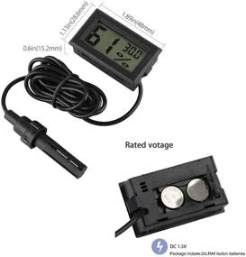 img 3 attached to Accurate Digital Aquarium Thermometer Hygrometer with Probe & Battery - Monitor Water Temperature and Humidity for Marine Fish Tank, Incubator, and Reptile Tank