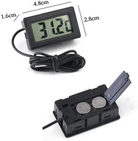 img 2 attached to Accurate Digital Aquarium Thermometer Hygrometer with Probe & Battery - Monitor Water Temperature and Humidity for Marine Fish Tank, Incubator, and Reptile Tank