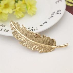 img 1 attached to 🦋 Stylish Women's Barrettes: Fascigirl 8pcs Metal Hairpins in Golden and Silver, featuring Butterfly Hair Clips with Tree Branch Alloy, Geometrical Moon Circle, and Bowknot Hair Circle Design (Branch feathers)