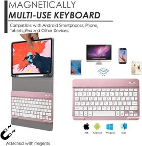 img 1 attached to 🌸 Корпус с клавиатурой Eoso для Apple iPad Pro 11 2018 с подсветкой 7 цветов, съемная магнитная Bluetooth-клавиатура с держателем для Apple Pencil (розовое золото, 11-дюймовый)