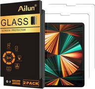 📱 ailun [2pack] screen protector for ipad pro 12.9 inch display [2021, 2020 & 2018 release] tempered glass - face id & apple pencil compatible - ultra sensitive & case friendly logo