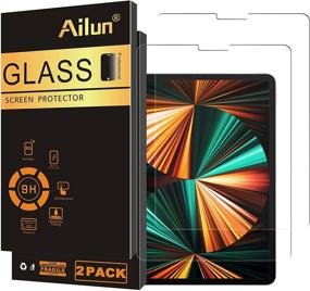 img 4 attached to 📱 Ailun [2pack] Screen Protector for iPad Pro 12.9 Inch Display [2021, 2020 & 2018 release] Tempered Glass - Face ID & Apple Pencil Compatible - Ultra Sensitive & Case Friendly
