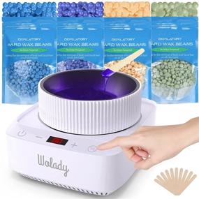 img 4 attached to 🔥 Woladty Wax Warmer with Digital Display: Complete Hair Removal Kit with Hard Wax Beans, 10 Applicator Sticks - Ideal for Eyebrow, Armpit, Bikini, and Legs for Women and Men