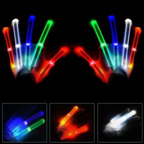 img 3 attached to 🎉 Glow Light Gloves: Flashing LED Fun for 3-12 Year Olds - Perfect Gifts for Birthdays, Halloween, Christmas & Carnivals!