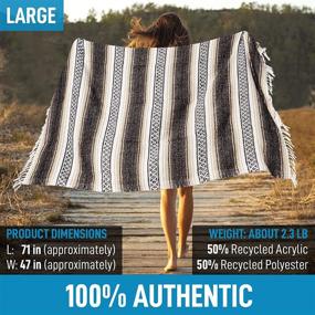 img 2 attached to 🧺 Zulay Home Mexican Blankets - Handwoven Yoga & Outdoor Blanket - Artisanal Boho Design & Car Blanket for Beach, Picnic, Camping, or Home Throws (Brown Sand)