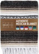 🧺 zulay home mexican blankets - handwoven yoga & outdoor blanket - artisanal boho design & car blanket for beach, picnic, camping, or home throws (brown sand) logo