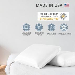 img 2 attached to 🛏️ COZY ONE Premium Adjustable TRI-LOFT Layer Bed Pillow - Made in USA with 100% Cotton Cover, Removable & Washable - Micro Gel Fiber Filling - Standard Size 20x26 Inch - 1 Pack