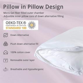 img 1 attached to 🛏️ COZY ONE Premium Adjustable TRI-LOFT Layer Bed Pillow - Made in USA with 100% Cotton Cover, Removable & Washable - Micro Gel Fiber Filling - Standard Size 20x26 Inch - 1 Pack