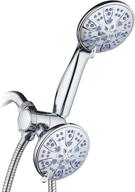 experience a healthier shower with aquadance high-pressure 30-setting dual head combination shower – sunset blue: antimicrobial, anti-clog, nozzle protection against mold, mildew & bacteria logo
