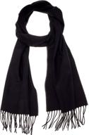 🧣 luxuriously soft 100% cashmere scarf - warm 12" x 64.5" cozy wool shawl wrap with gift box - ideal for women and men, in black logo