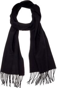 img 4 attached to 🧣 Luxuriously Soft 100% Cashmere Scarf - Warm 12" x 64.5" Cozy Wool Shawl Wrap with Gift Box - Ideal for Women and Men, in Black