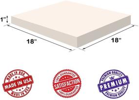 img 2 attached to 😴 Dream Solutions USA High-Density Upholstery Foam Square Seat Cushion Sheets - Two Pack (1"x18"x18") - Premium Luxury Quality for Chair, Sofa Cushions, Wheelchairs, Car Seats