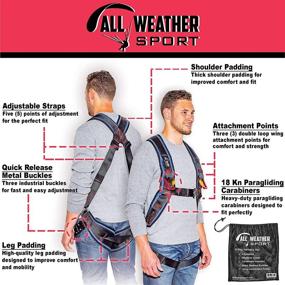 img 3 attached to 🪂 All Weather Sport Kiting Harness for Ground Handling, Kitesurfing, & Paragliding: Ultimate Power & Control with Locking Wing Attachments