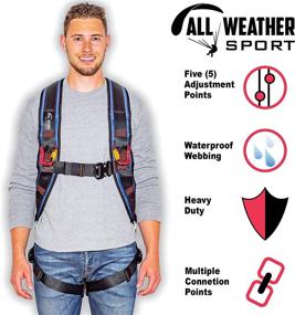 img 1 attached to 🪂 All Weather Sport Kiting Harness for Ground Handling, Kitesurfing, & Paragliding: Ultimate Power & Control with Locking Wing Attachments