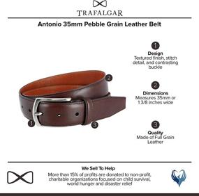 img 2 attached to Trafalgar Antonio Pebble Grain Leather Men's Accessories for Belts