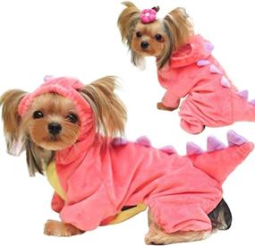 img 4 attached to Halloween Costume for Pet Dog Cat: Dinosaur Hoodies Animals Fleece Jacket Coat, Warm Outfits Clothes for Small-Medium Dogs & Cats Halloween Cosplay Apparel Accessories