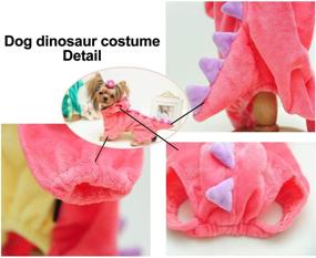 img 2 attached to Halloween Costume for Pet Dog Cat: Dinosaur Hoodies Animals Fleece Jacket Coat, Warm Outfits Clothes for Small-Medium Dogs & Cats Halloween Cosplay Apparel Accessories