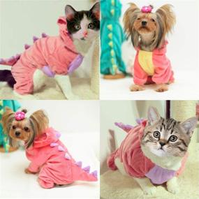 img 3 attached to Halloween Costume for Pet Dog Cat: Dinosaur Hoodies Animals Fleece Jacket Coat, Warm Outfits Clothes for Small-Medium Dogs & Cats Halloween Cosplay Apparel Accessories