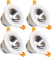 lightingwill led downlight 9w dimmable warm white 3000k-3500k cri80 cob directional recessed ceiling light cut-out 3 logo