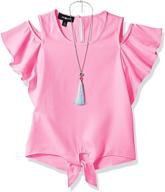 👚 amy byer flutter shoulder necklace tops, tees & blouses for girls' clothing logo