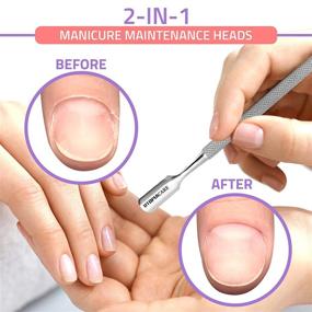 img 2 attached to 💅 Professional Stainless Steel Cuticle Pusher and Cutter - Premium Manicure and Pedicure Tool for Fingernails and Toenails