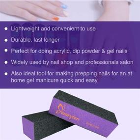 img 3 attached to 💅 Maryton Professional Nail Buffer Sanding Block Polisher Buffing File - 10 PCS Set, 60/100 Grit for Acrylic Nail Art Kit and Manicure Tools (Black Purple)