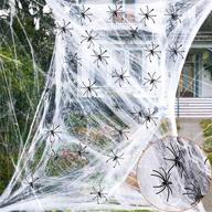 🕷️ spine-chilling 1100 sqft spider webs halloween decorations: create a creepy ambience with 60 spiders, fake spider web, and spooky cobwebs for outdoor and indoor yard halloween party supplies logo
