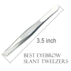 img 3 attached to 💅 Luxxi (5 Pack) Slant Tweezers - High-Precision Stainless Steel Slant Tip Tweezers for Hair Removal and Eyebrow Grooming - Personal Beauty Care (Silver)